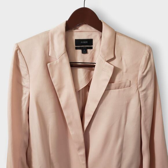 J.Crew Womens Alfie Gramercy Twill Lyocell Blazer Blush Pink Sz 14 Oversized - Picture 2 of 15